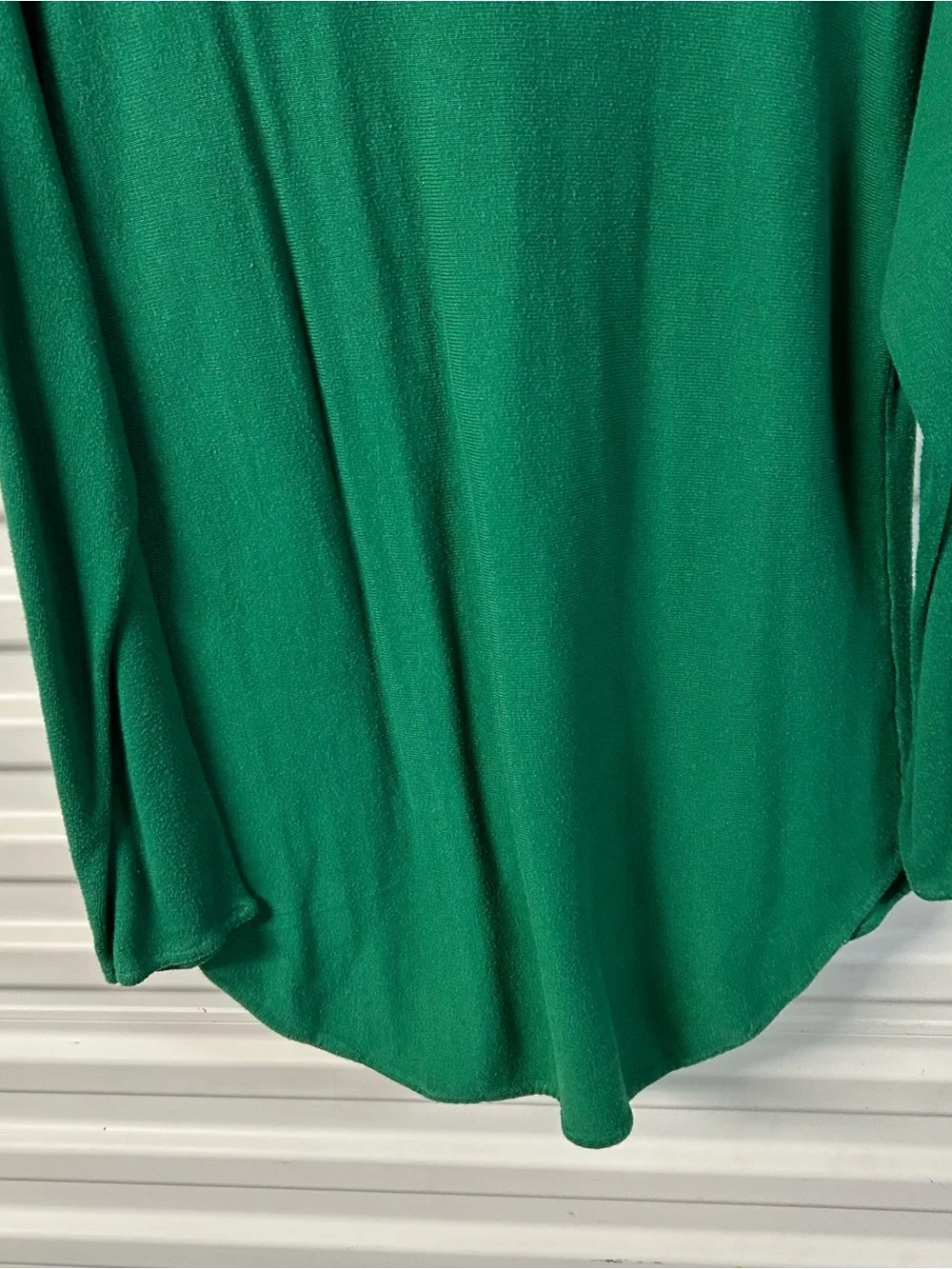 Michael Kors Emerald Green Long Sleeve Crew Neck Top